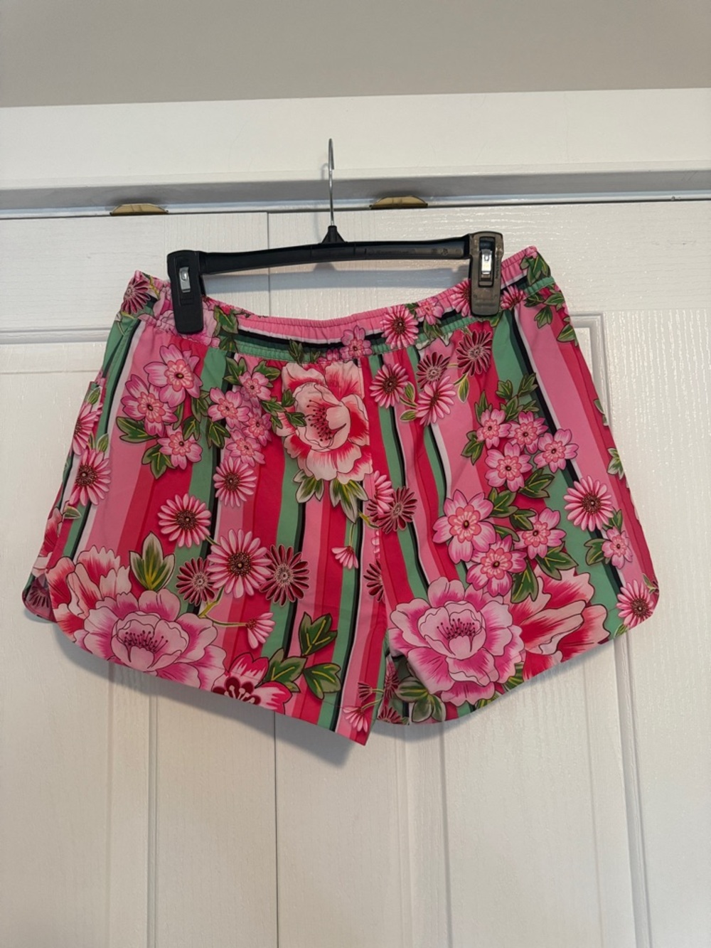 Women’s Pink Floral Drawstring Board Shorts - Picture 2 of 5